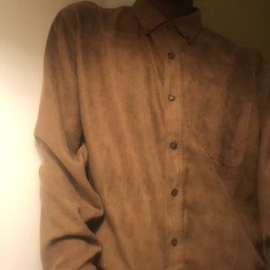 casual suede button up